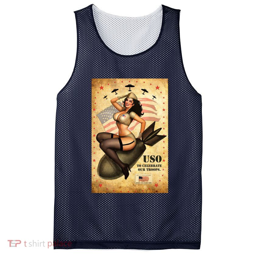 USO To Celebrate Our Troops Bombshell Mesh Reversible Basketball Jersey Tank