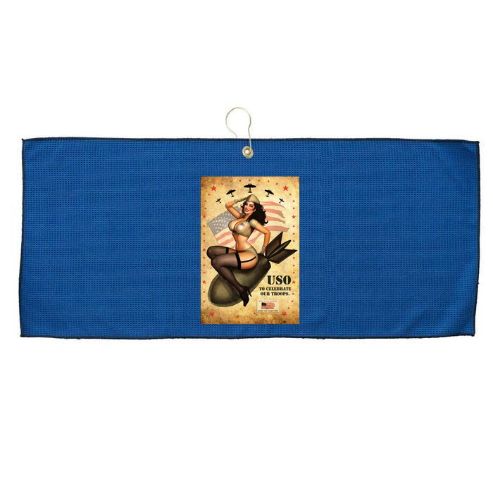 USO To Celebrate Our Troops Bombshell Large Microfiber Waffle Golf Towel