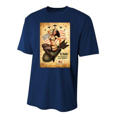 USO To Celebrate Our Troops Bombshell Performance Sprint T-Shirt