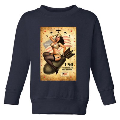 USO To Celebrate Our Troops Bombshell Toddler Sweatshirt