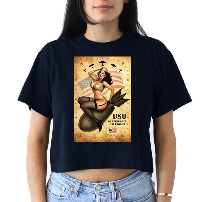 USO To Celebrate Our Troops Bombshell Crop Top