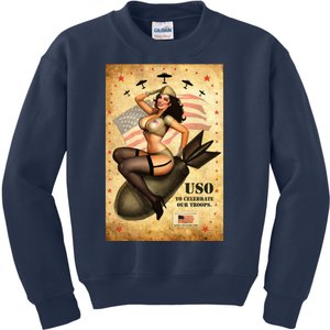 USO To Celebrate Our Troops Bombshell Kids Sweatshirt