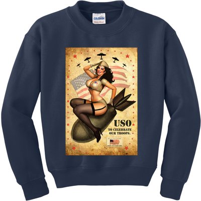 USO To Celebrate Our Troops Bombshell Kids Sweatshirt