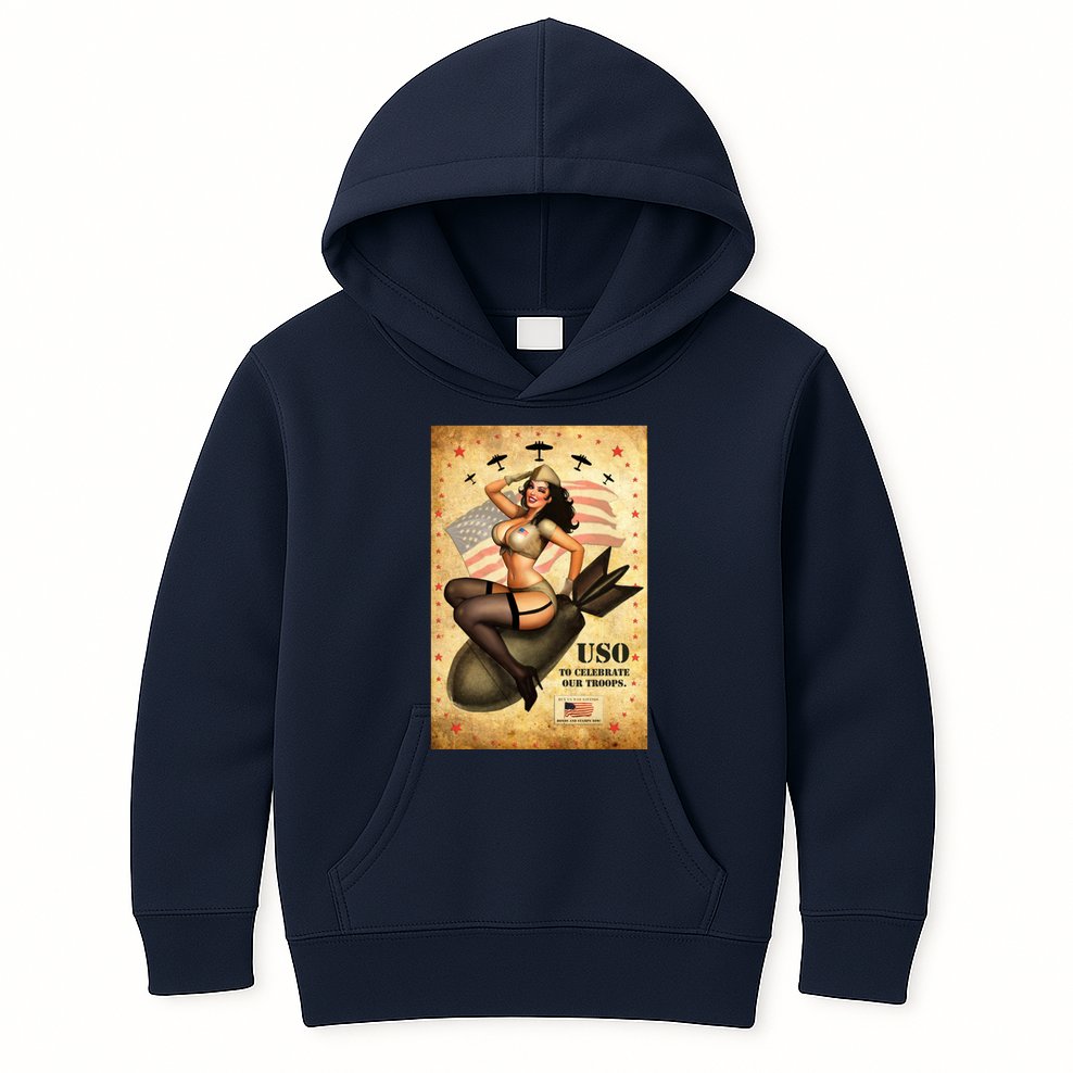 USO To Celebrate Our Troops Bombshell Kids Hoodie