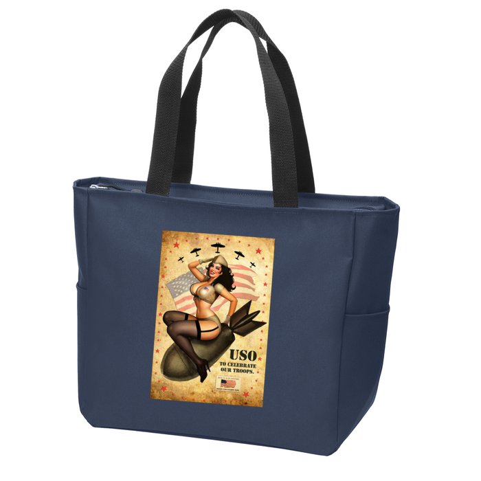 USO To Celebrate Our Troops Bombshell Zip Tote Bag