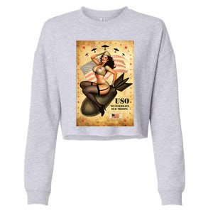 USO To Celebrate Our Troops Bombshell Cropped Pullover Crew