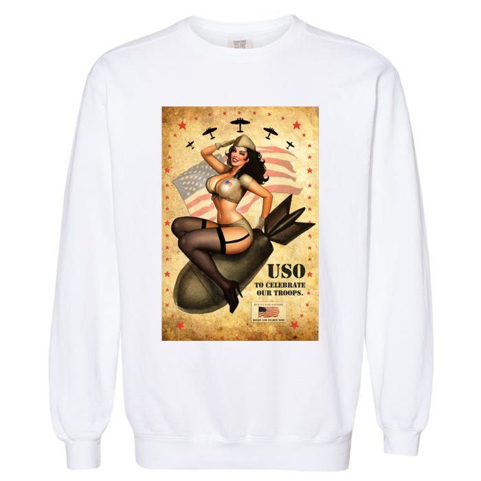USO To Celebrate Our Troops Bombshell Garment-Dyed Sweatshirt