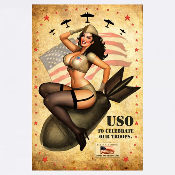 USO To Celebrate Our Troops Bombshell Garment-Dyed Sweatshirt