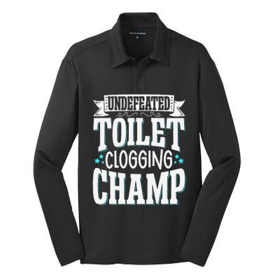 Undefeated Toilet Clogging Champ Silk Touch Performance Long Sleeve Polo