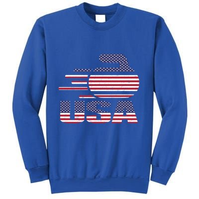 Usa Team Curling Rock Jersey American Flag Winter Sport Gift Cute Gift Sweatshirt