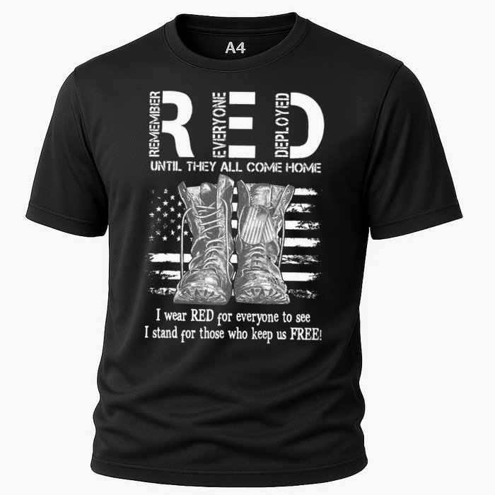 Until They Come Home My Soldier US Flag Red Friday Military Cooling Performance Crew T-Shirt