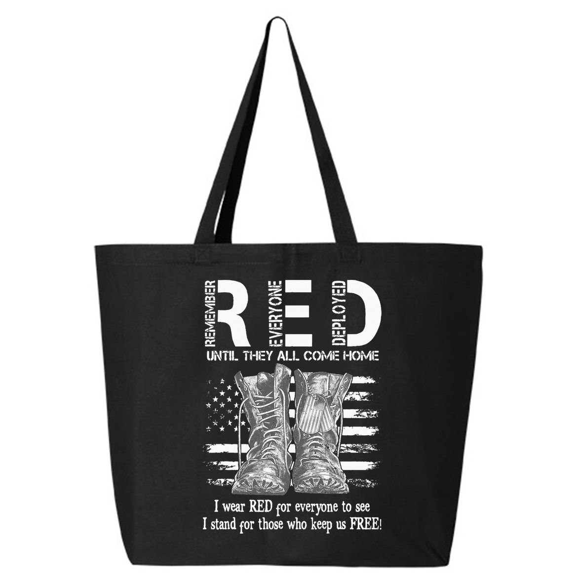 Until They Come Home My Soldier US Flag Red Friday Military 25L Jumbo Tote