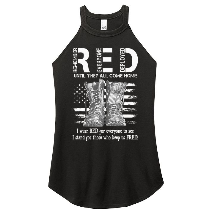 Until They Come Home My Soldier US Flag Red Friday Military Women's Perfect Tri Rocker Tank