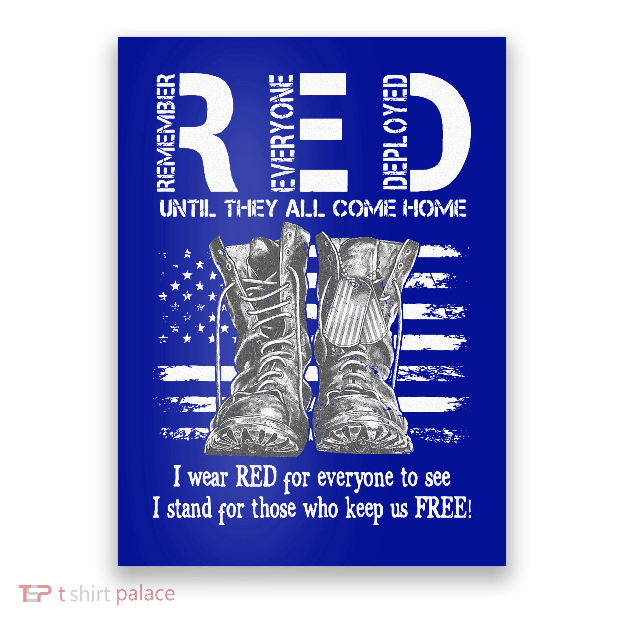 Until They Come Home My Soldier US Flag Red Friday Military Poster