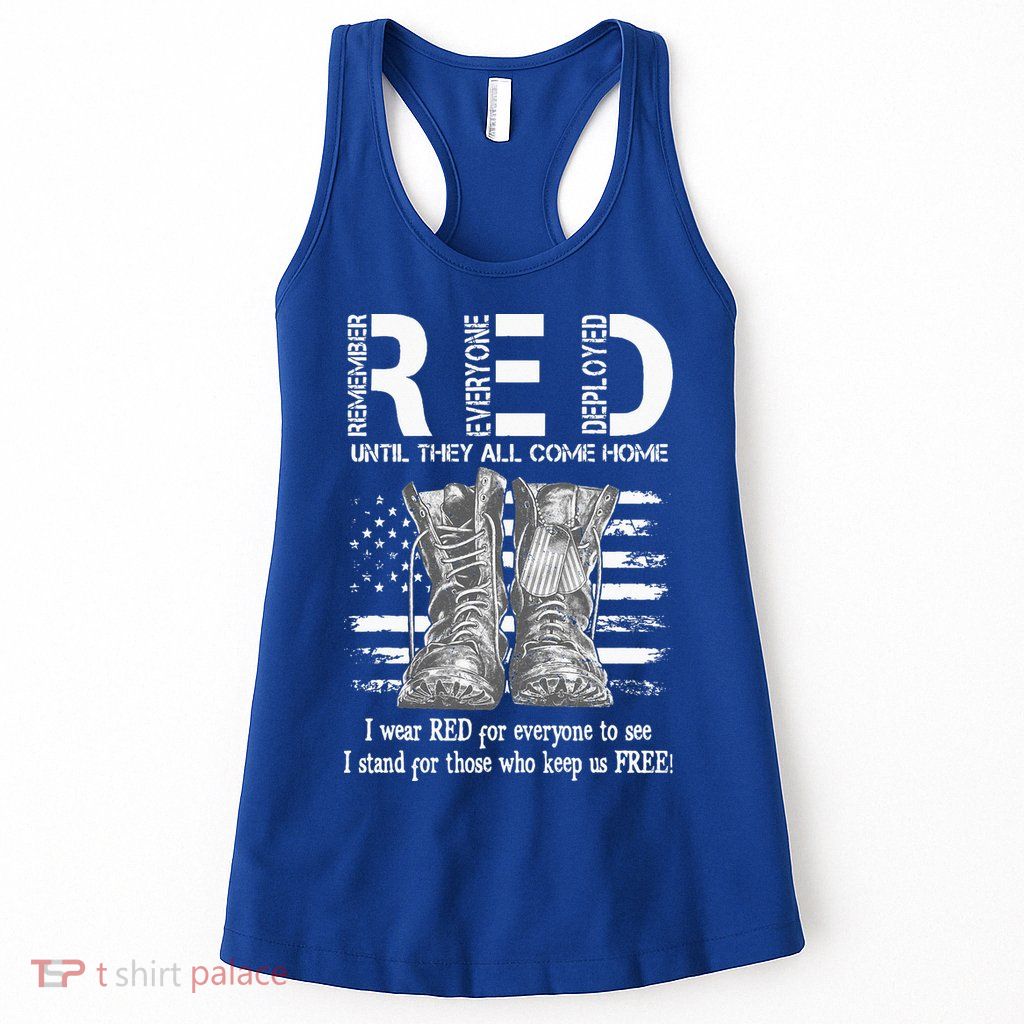 Until They Come Home My Soldier US Flag Red Friday Military Womens Tank Top