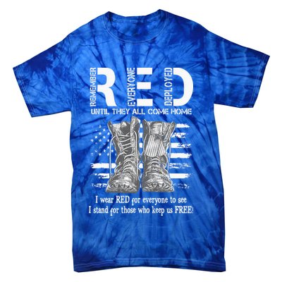 Until They Come Home My Soldier US Flag Red Friday Military Tie-Dye T-Shirt
