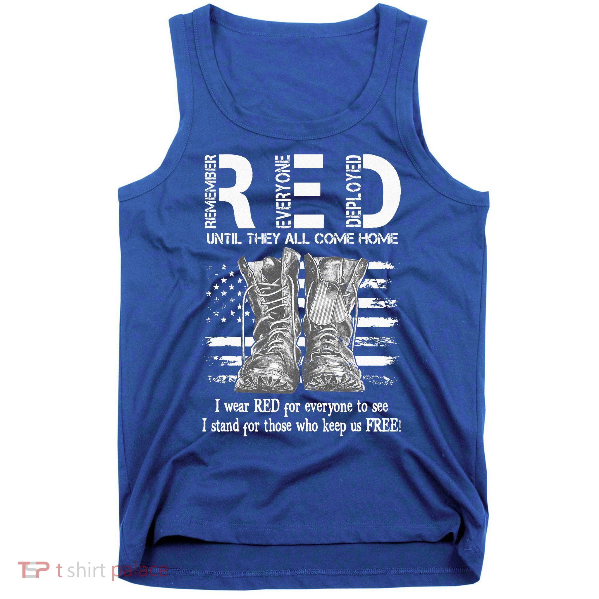 Until They Come Home My Soldier US Flag Red Friday Military Tank Top