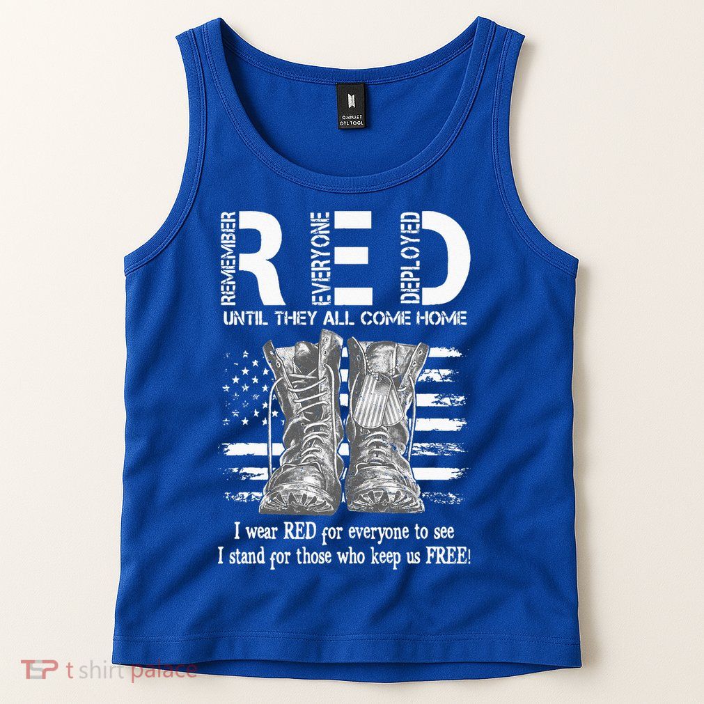Until They Come Home My Soldier US Flag Red Friday Military Tank Top