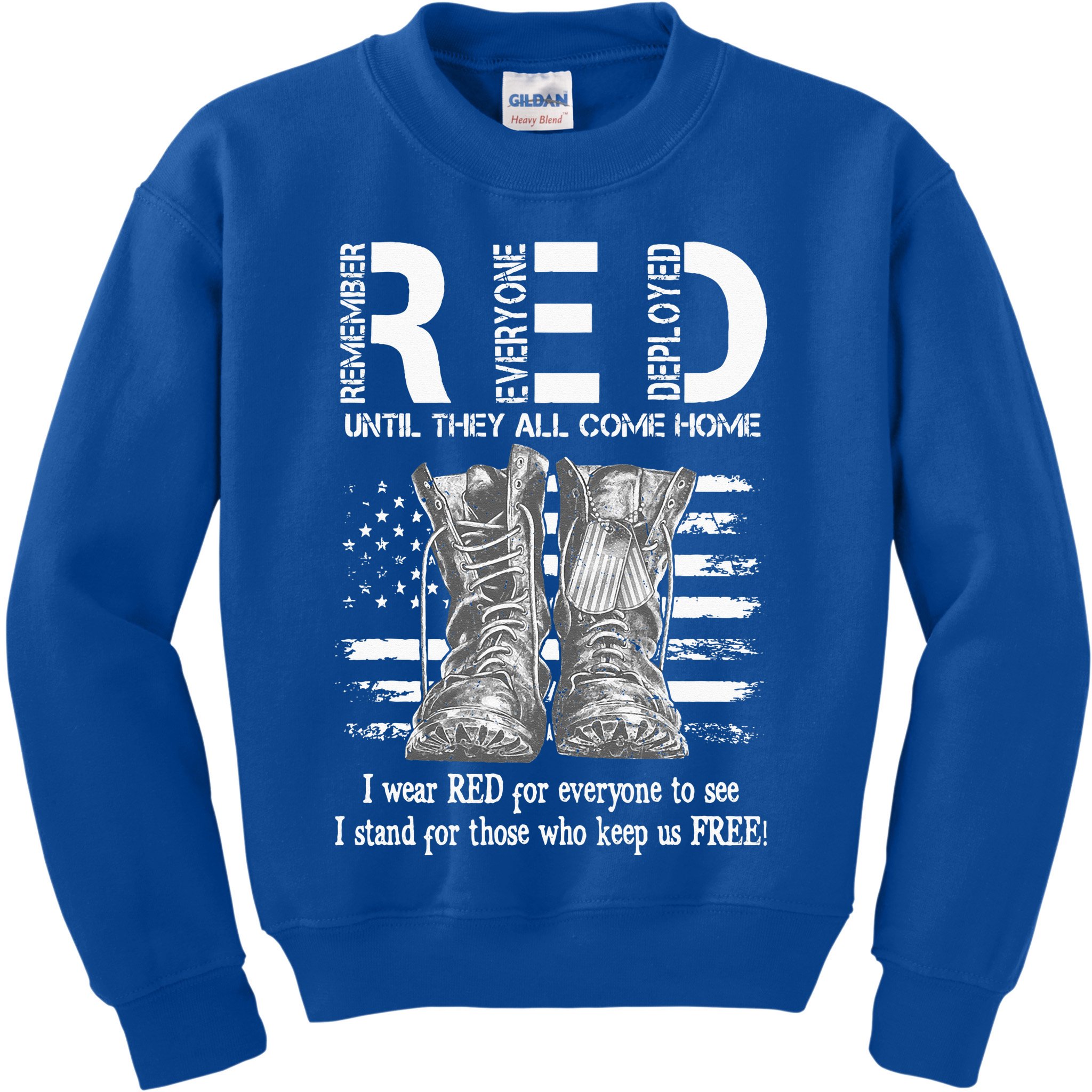 Until They Come Home My Soldier US Flag Red Friday Military Kids Sweatshirt
