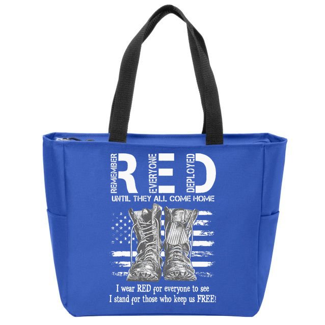 Until They Come Home My Soldier US Flag Red Friday Military Zip Tote Bag