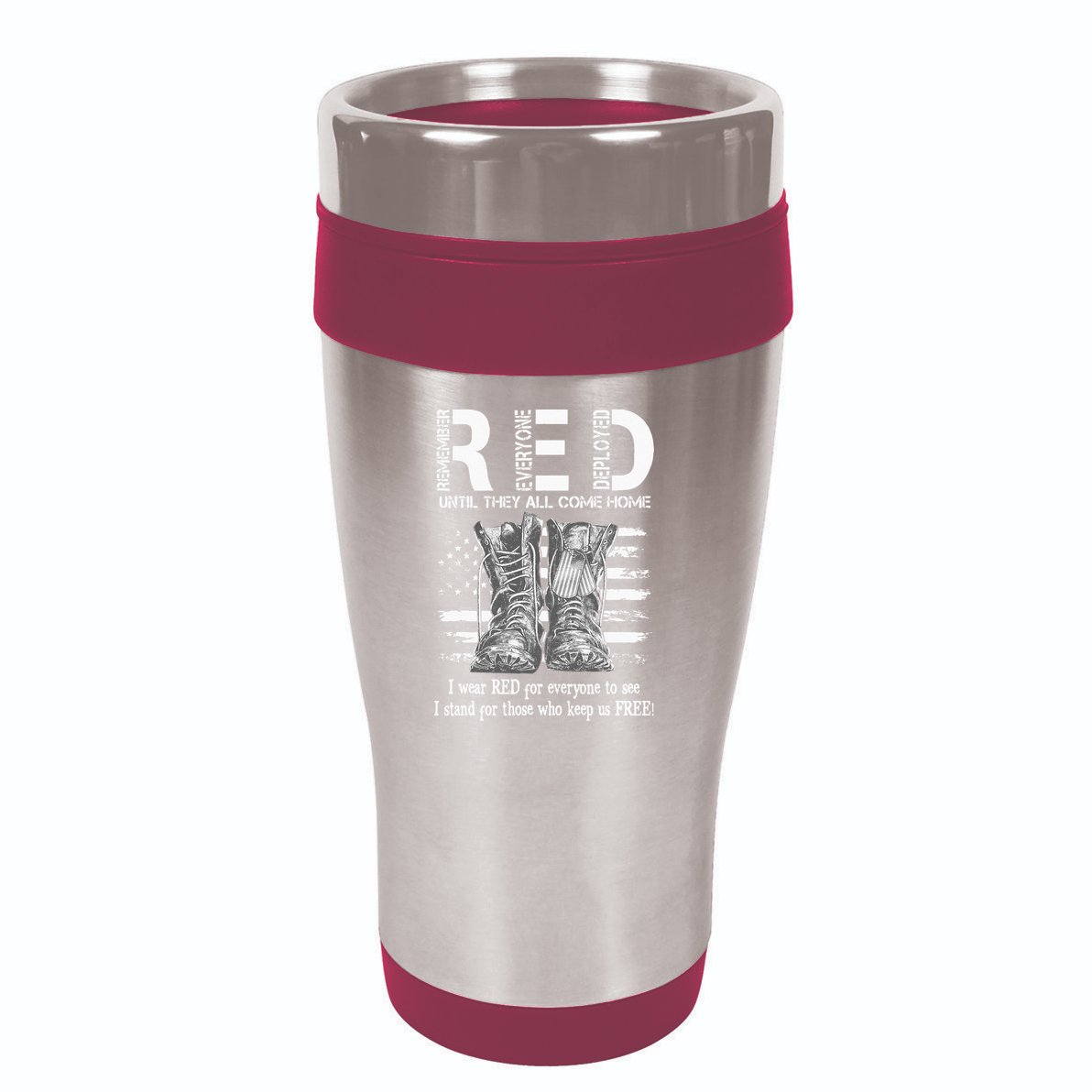 Until They Come Home My Soldier US Flag Red Friday Military 16oz Travel Tumbler