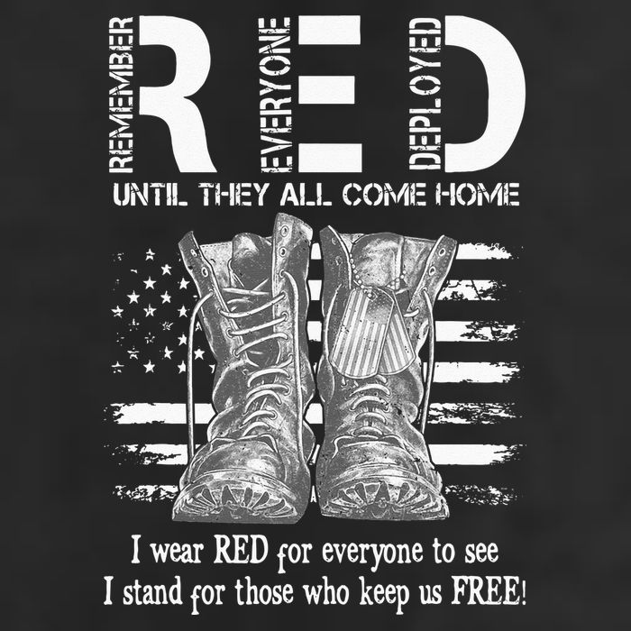 Until They Come Home My Soldier US Flag Red Friday Military 7 Panel Mesh Trucker Snapback Hat