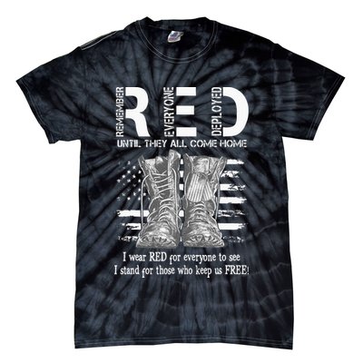 Until They Come Home My Soldier US Flag Red Friday Military Tie-Dye T-Shirt