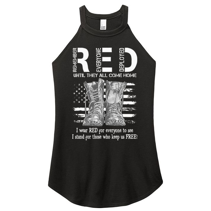 Until They Come Home My Soldier US Flag Red Friday Military Women's Perfect Tri Rocker Tank