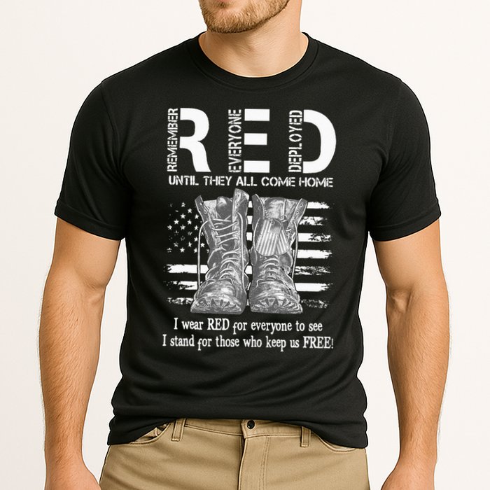 Until They Come Home My Soldier US Flag Red Friday Military Cooling Performance Crew T-Shirt