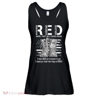 Until They Come Home My Soldier US Flag Red Friday Military Ladies Essential Flowy Tank