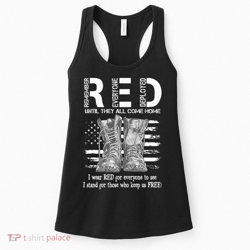 Until They Come Home My Soldier US Flag Red Friday Military Womens Tank Top