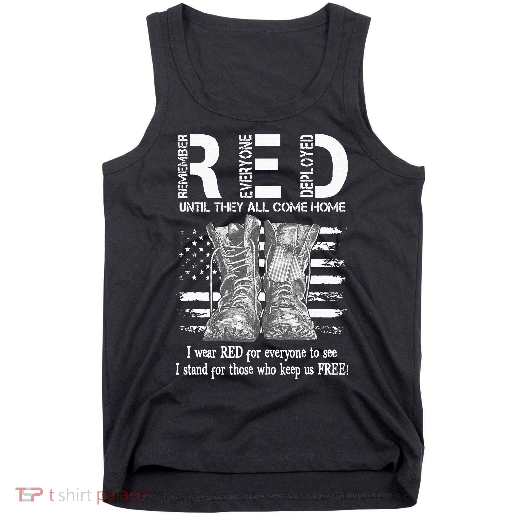 Until They Come Home My Soldier US Flag Red Friday Military Tank Top