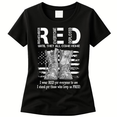 Until They Come Home My Soldier US Flag Red Friday Military Womens T-Shirt