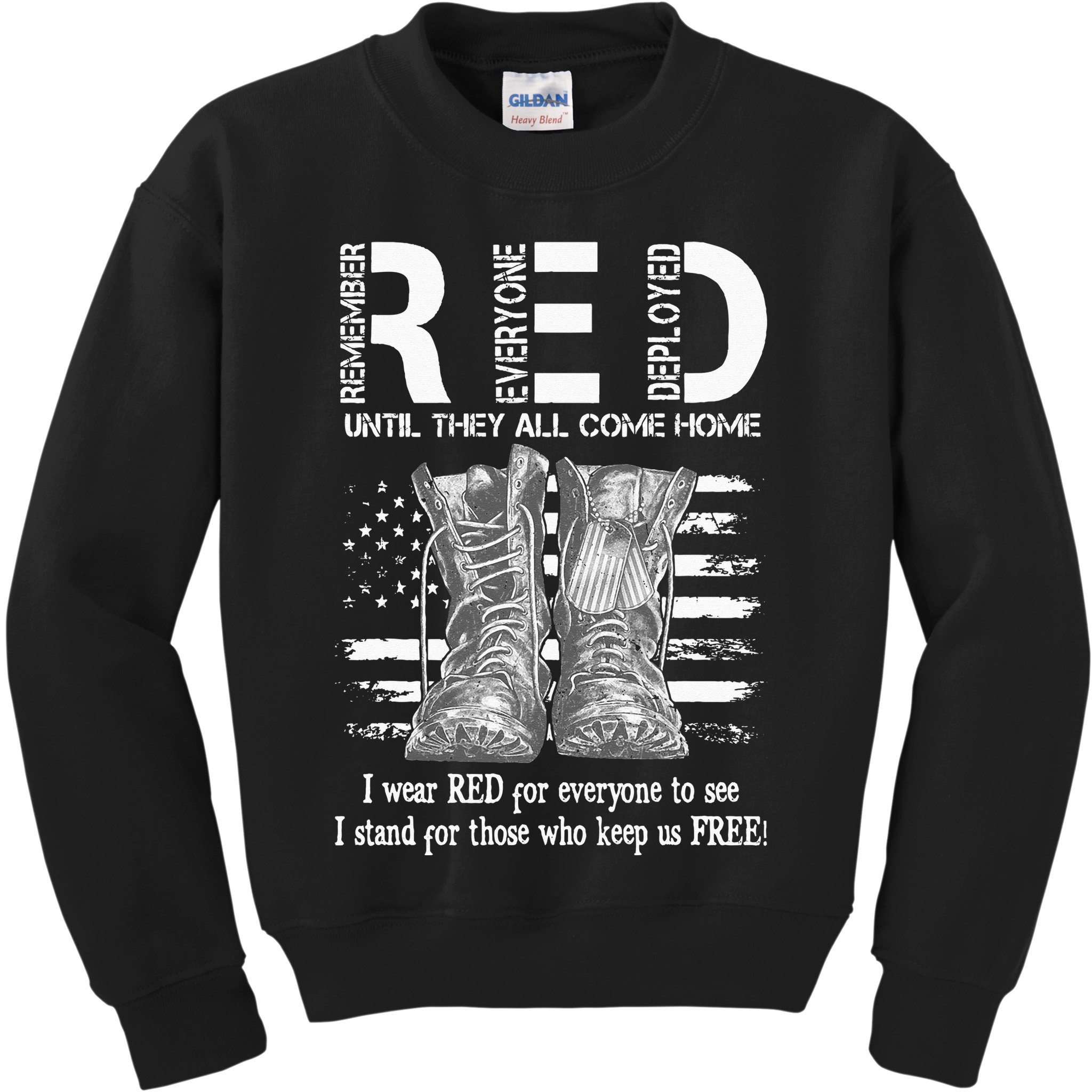 Until They Come Home My Soldier US Flag Red Friday Military Kids Sweatshirt