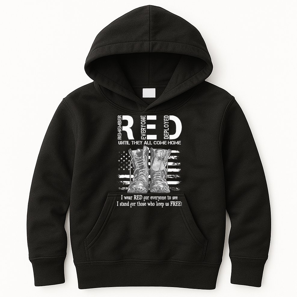Until They Come Home My Soldier US Flag Red Friday Military Kids Hoodie