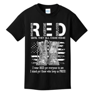 Until They Come Home My Soldier US Flag Red Friday Military Kids T-Shirt