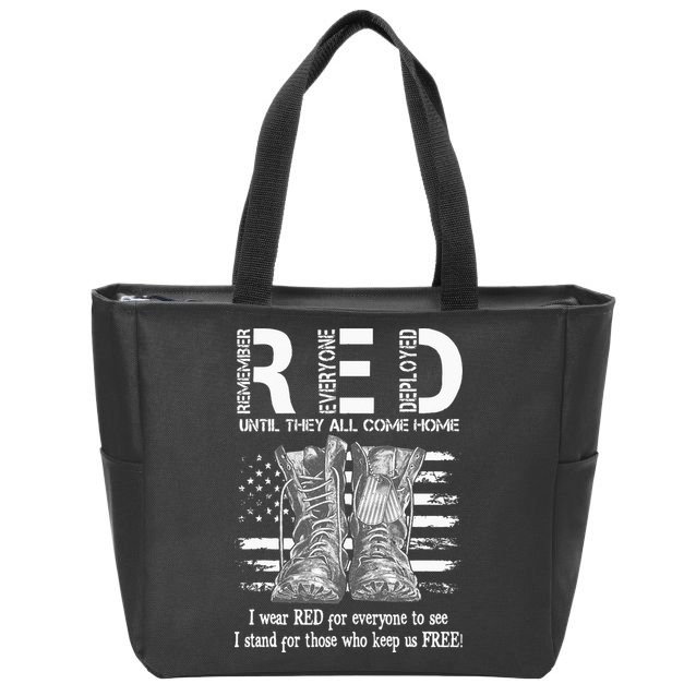 Until They Come Home My Soldier US Flag Red Friday Military Zip Tote Bag