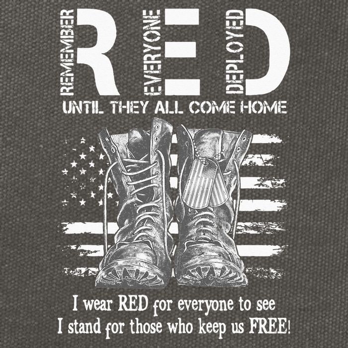 Until They Come Home My Soldier US Flag Red Friday Military Cotton Canvas Backpack
