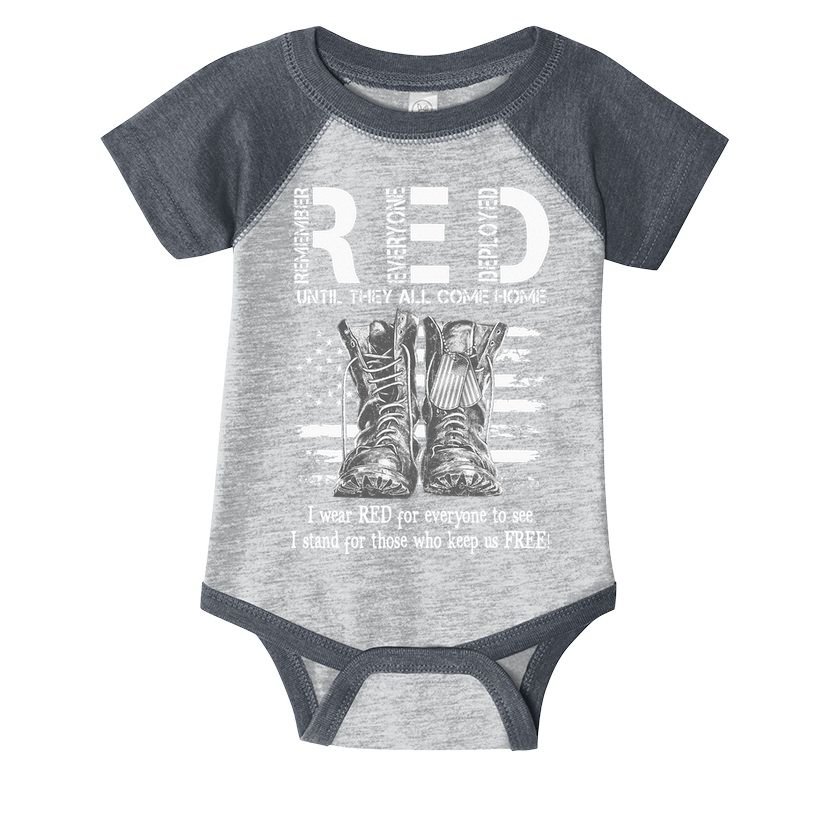 Until They Come Home My Soldier US Flag Red Friday Military Infant Baby Jersey Bodysuit