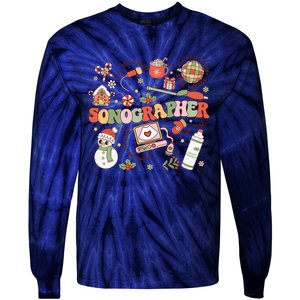 Ultrasound Technologist Christmas Sonographer Student Tie-Dye Long Sleeve Shirt