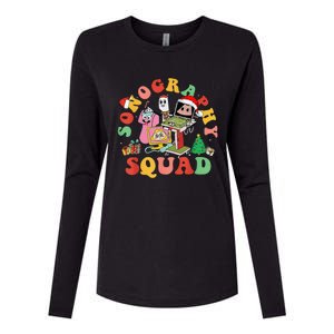 Ultrasound Tech Christmas Sonography Squad Holiday Nurse Womens Cotton Relaxed Long Sleeve T-Shirt