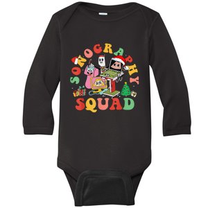 Ultrasound Tech Christmas Sonography Squad Holiday Nurse Baby Long Sleeve Bodysuit