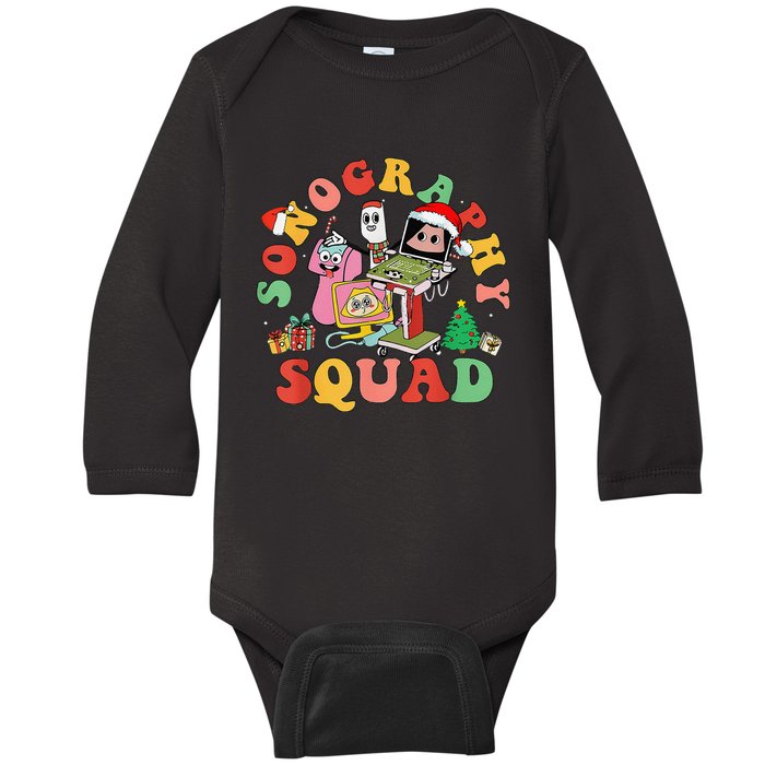 Ultrasound Tech Christmas Sonography Squad Holiday Nurse Baby Long Sleeve Bodysuit