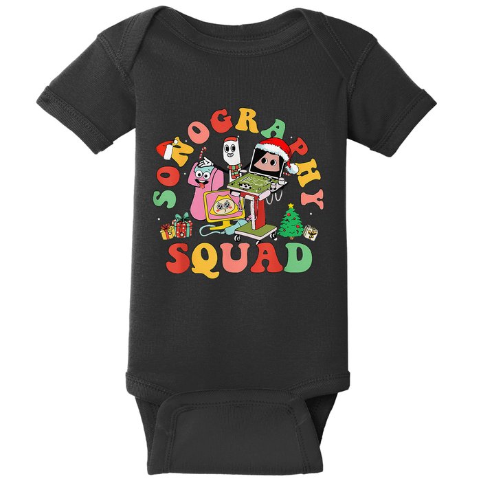 Ultrasound Tech Christmas Sonography Squad Holiday Nurse Baby Bodysuit