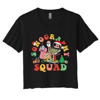 Ultrasound Tech Christmas Sonography Squad Holiday Nurse Women's Crop Top Tee