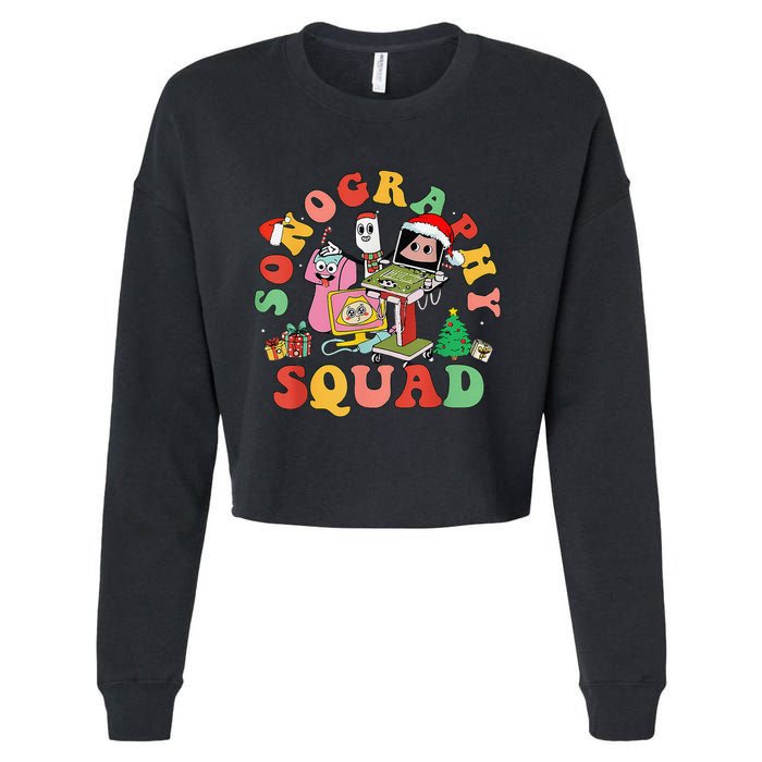 Ultrasound Tech Christmas Sonography Squad Holiday Nurse Cropped Pullover Crew