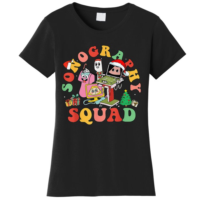 Ultrasound Tech Christmas Sonography Squad Holiday Nurse Women's T-Shirt