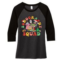 Ultrasound Tech Christmas Sonography Squad Holiday Nurse Women's Tri-Blend 3/4-Sleeve Raglan Shirt