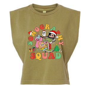 Ultrasound Tech Christmas Sonography Squad Holiday Nurse Garment-Dyed Women's Muscle Tee