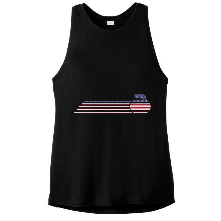 Usa Team Curling Jersey Vintage Winter Sports Lover Funny Gift Ladies PosiCharge Tri-Blend Wicking Tank
